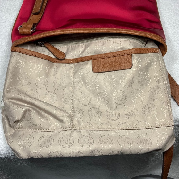 NWOT - Michael Kors Red Nylon Kempton Crossbody - Picture 6 of 14